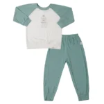 Bộ quần áo dài tay bé trai KidsPlaza Otis in cún ND25T (Màu xanh lá)